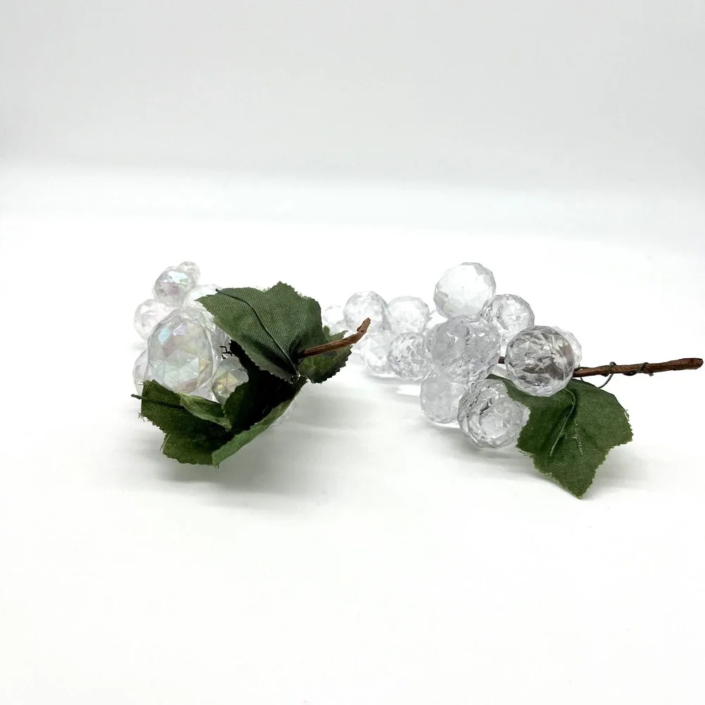 MCM‎ Clear Lucite Acrylic Grapes Decorative Fruit Cluster Home Decor Vintage